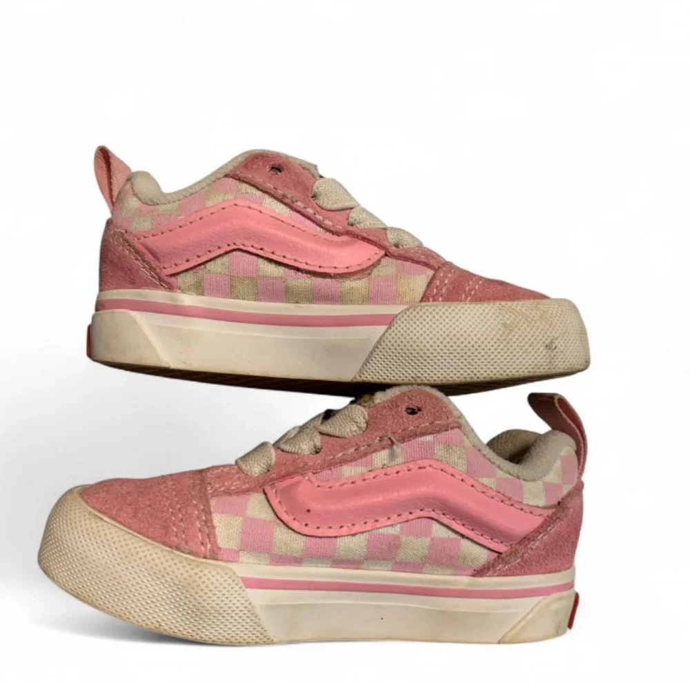 Vans Skate Shoes Slip On Todder Infant Baby Sz 5 Pink and White Sneaker (S675)